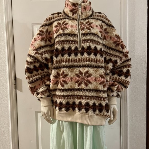 Aerie Multicolor Patterned Sherpa Hoodie - Picture 4 of 13